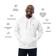 Load image into Gallery viewer, B-Logo (dark color stitched) Premium Eco Hoodie (White)