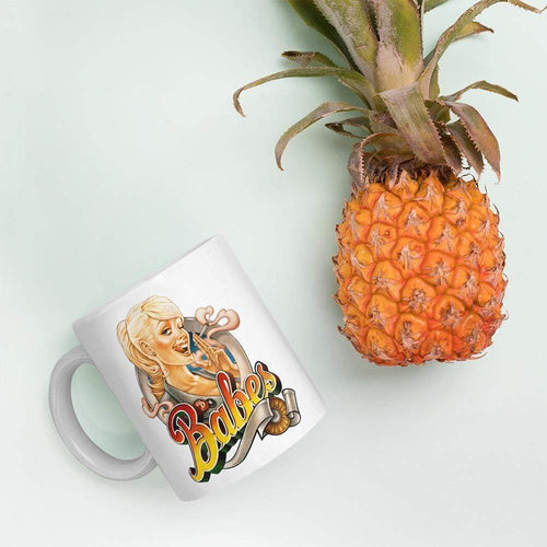Babes Papes Mug with pin-up illustration by Franke Art 