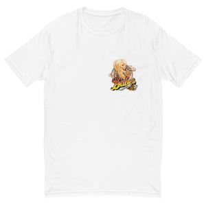 Short Sleeve T-shirt for Men with Babes Papes Small in White