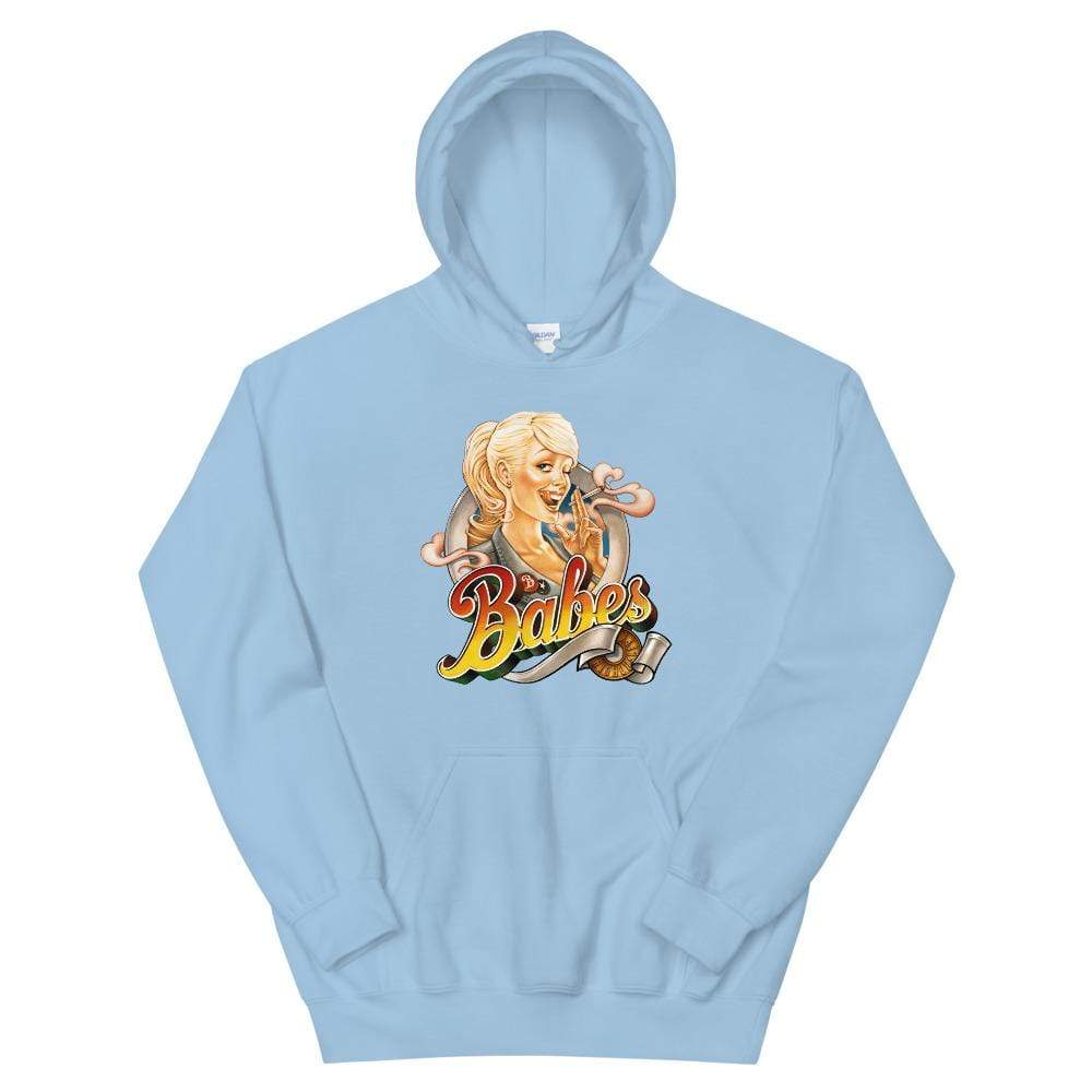 Babes Papes Graphic Hoodie in Baby Blue