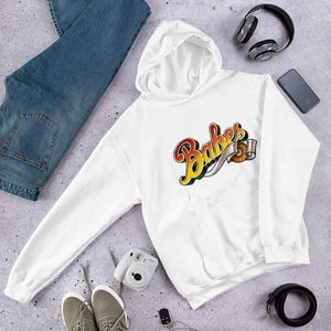  Graphic Hoodie in White with Babes Front Logo