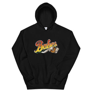  Graphic Hoodie in Black with Babes Front Logo