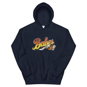  Graphic Hoodie in Dark Blue with Babes Front Logo