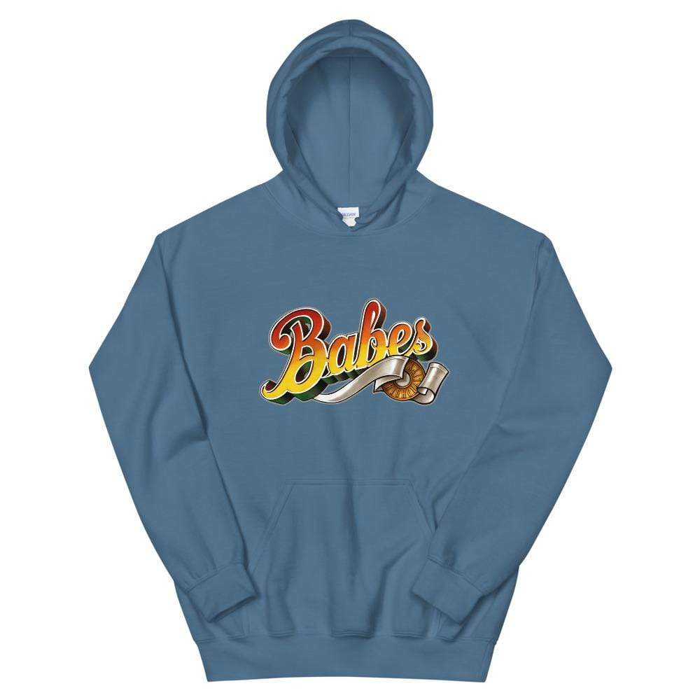  Graphic Hoodie in Medium Blue  with Babes Front Logo