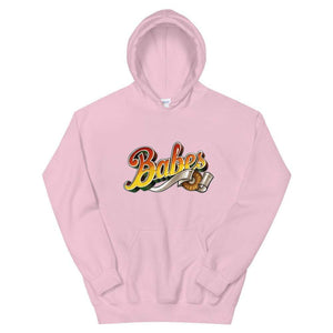 Graphic Hoodie in Pink with Babes Front Logo