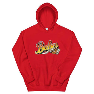  Graphic Hoodie in Red with Babes Front Logo