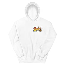 Load image into Gallery viewer, Babes Papes Graphic Hoodie with Front and Back Logo in White 