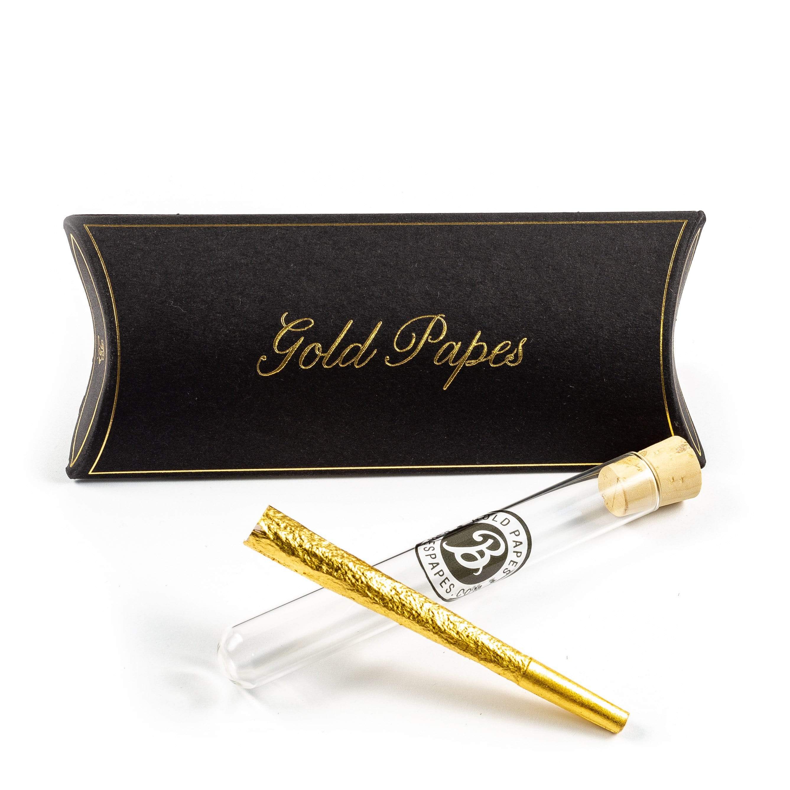 Gold Papes Pre Rolled Cone with a stylish tube