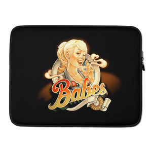 Black Laptop Sleeve with Babes Papes Logo