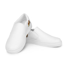 Load image into Gallery viewer, Men’s slip-on white canvas shoes (Babes Logo)