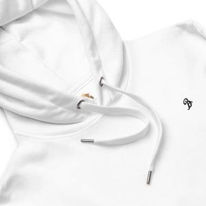 B-Logo (dark color stitched) Premium Eco Hoodie (White)